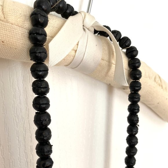 Vintage Club Monaco Black Leather Beaded Extra Long Necklace - Picture 7 of 16